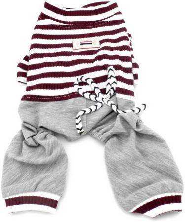 Ranphy Small Dog Stripe Jumpsuit Pajamas - Comfy Cotton Pet Clothes for Boys - Size XXL - Buy Online on GoSupps.com