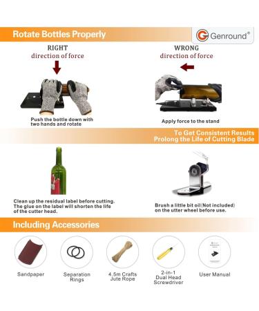 Bottle Cutter  Genround Upgrade 2.1 Glass Bottle Cutter Machine for Round  Square and Oval Bottle Cutting | Cut Bottle from Neck to Bottom | Glass Cutter Bottle Cutting Tool for DIY Projects 2.1 version - Buy Online on GoSupps.com