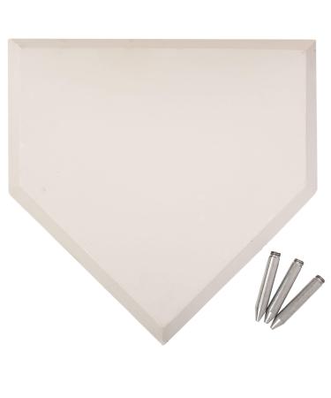 Youth Rubber Home Plate - Single Base for Little League, Babe Ruth Baseball and Softball - Great for Coaches, Gym Teachers, and Skill Camp Instructors - Includes 3 Spikes for Anchoring into Dirt