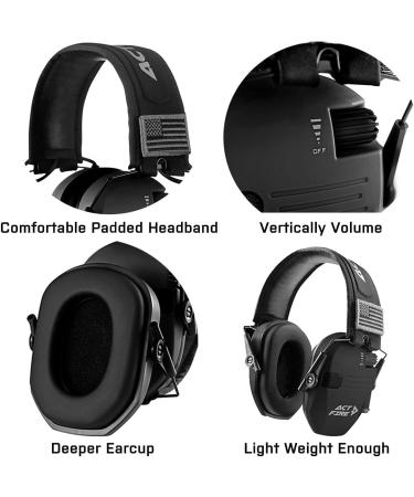 ACT FIRE Shooting Earmuffs Elite - Hearing Protection for Gun Range - Matte Black - One Pair - Buy Online on GoSupps.com