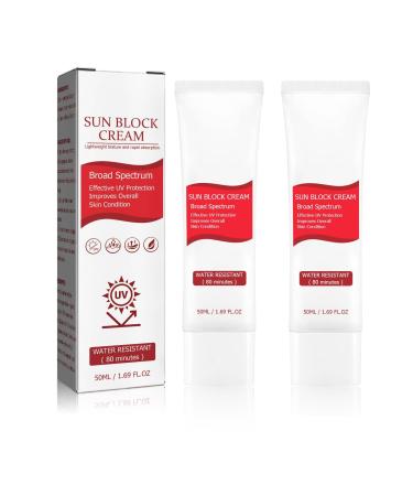 SPF50+ Sunscreen Summer Outdoor UV Protection Cream Refreshing Non-sticky Moisturizing Cream Isolation UV Moisturizer 2pc