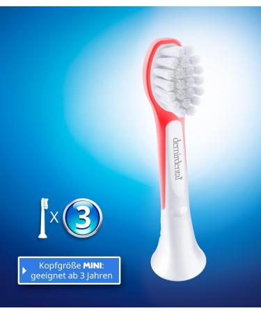 Demirdental Replacement Brushes for Kids - Compatible with Philips Sonicare HX6033/HX6034 - Mini Toothbrush Brush Set (3 Pack) - Ideal for Children Ages 3+ - Buy Online on GoSupps.com