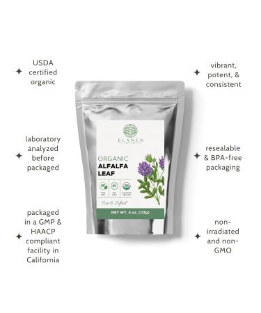 Organic Alfalfa Leaf 4 oz. (113g) USDA Certified Organic Alfalfa Herb Loose Tea Medicago Sativa Cut & Sifted - Buy Online on GoSupps.com