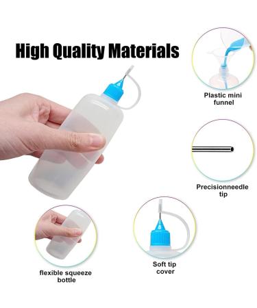 6 Pcs 4oz Precision Tip Glue Bottles with Mini Funnel - Perfect for Alcohol Ink & Acrylic Painting - Buy Online on GoSupps.com