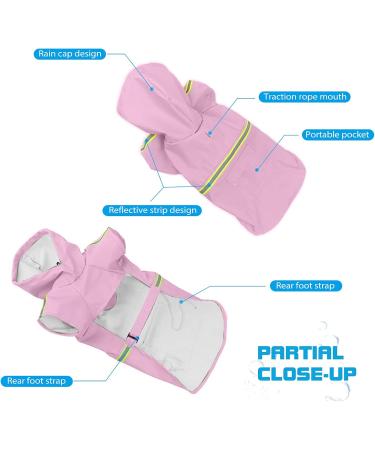 PETCUTE Dog Raincoat - Waterproof Windproof & Reflective - Adjustable Rain Jacket for Small Medium & Large Dogs - 3XL Pink - Buy Online on GoSupps.com
