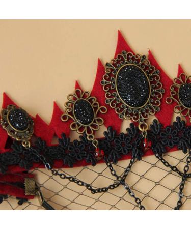Lurrose Halloween Gothic Crown Hairband | Vampire Queen Lace Headband for Girls | International Shipping - Buy Online on GoSupps.com