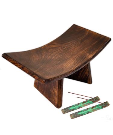 Uvz Crafts Wooden Handmade Meditation Bench, Seiza Bench, Portable, Foldable, Japanese, Stool, with 2 Incense Stick Holder (Rectangle Meditation Bench, Antique) Antique Rectangle Meditation Bench