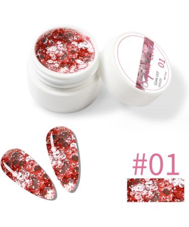 Saluaqui Reflective Metallic Shining Sequins Nail Gel Polish Set 8 Colors Glitter Professional Sparkly Effect Sequins Nail Gelfor Special Occasions Parties Everyday Look - Buy Online on GoSupps.com