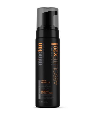 MineTan Absolute x20 Self Tan Foam - Ultra Dark Sunless Tanning Mousse with x20 Quad Bronzers 1 Hour Express Tan 6.7 fl oz