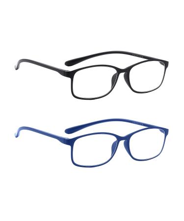 PROFLEX BluOptix Blue Light Blocking lightweight flexible scratch resistant unisex (mens + womens) computer screen technology reading glasses +0.0 +1.0 +1.5 +2.0 +2.5 +3.0 +3.5 +4.0 Black&blue 1.0 Dioptres