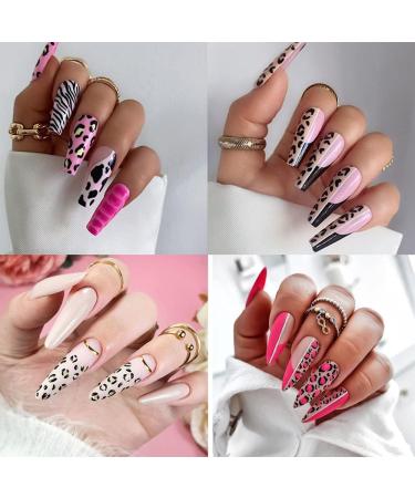 Snake Leopard Print Animal Nail Stamping Plates | Geometric Flowers & Cow Designs | Stencil Stamp Tool for Cow Print Nails - J054 - Buy Online on GoSupps.com