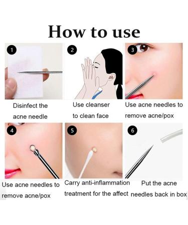 U-K Newest Dual Heads Acne Needle Blackhead Blemish Squeeze Pimple Extractor Remover Spot Cleaner Beauty Skin Care Tool 4pcs/set - Buy Online on GoSupps.com