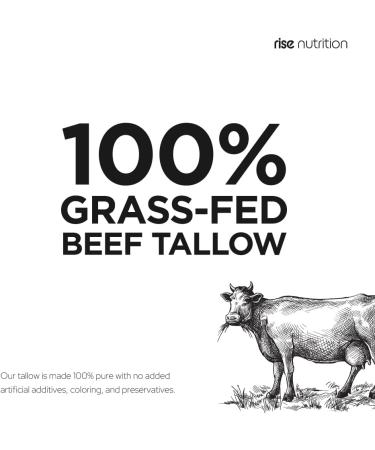 Rise Nutrition Grass-Fed Beef Tallow | 100% Pure | Paleo-Friendly Keto Friendly | 12 oz (355mL) - Buy Online on GoSupps.com