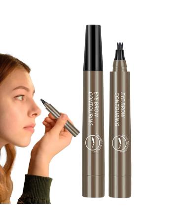 Eyebrow Liquid Pen 4 Point Eyebrow Marker Pen Pencil | Quick Dry Eyebrow Marker Nature Simulation Long Wear No Smudge For Daily Makeup Hersil Gray Brown