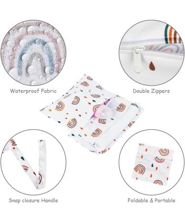 Vicloon Wet Bag - Waterproof Reusable Cloth Diaper Bag for Babies - Rainbow Design - 1PCS - Buy Online on GoSupps.com
