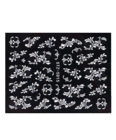 Flower Nail Stickers 5D Lace Engraved Nail Decal Self Adhesive Carving DIY Nail Art 7 Nail ornament Style 7