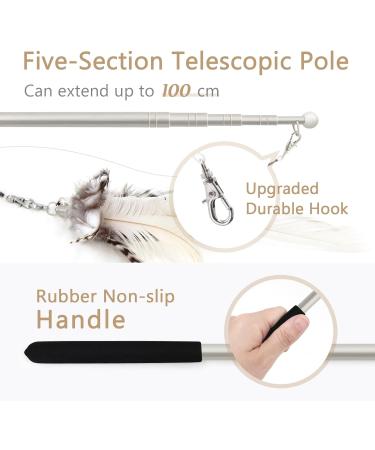 Songway Interactive Cat Toys Set - Retractable Feather Rod & 6 Replacement Springs with Bells for Ultimate Cat Fun - Buy Online on GoSupps.com