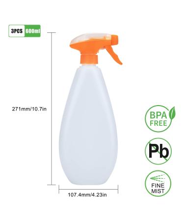 AILFU 2 Pack 16oz Spray Bottles - Clear Fine Mist Empty Plastic Spraying Bottles for Cleaning Solution - Refillable Containers with Durable Sprayer - 20oz Capacity - Buy Online on GoSupps.com