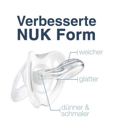 Buy NUK Genius Silicone Pacifier for 0-6 Months - Personalized Name White/Pink Size 1 - 1 Pack - Buy Online on GoSupps.com