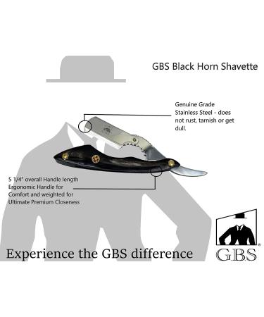 G.B.S Men's Classic Straight Edge Razor Shavette - Professional Black Brush & Stand 10 Blades Effortless Glide Pain-Free Shaving - Buy Online on GoSupps.com