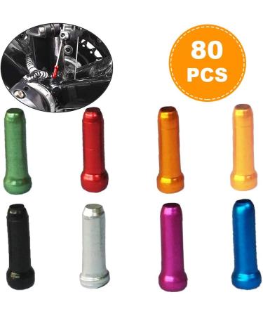 VTurboWay 8 Color 80 PCS Cable End Crimps Bike Caps for Road Mountain Bikes - Red Black Golden Silver Green Blue Purple Orange - Buy Online on GoSupps.com