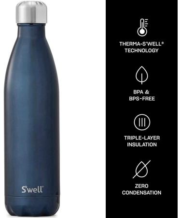 S'well Blue Suede 17oz Stainless Steel Water Bottle - Vacuum-Insulated, BPA-Free, Keeps Drinks Cold 36Hrs, Hot 18Hrs - Perfect for On-the-Go - Buy Online on GoSupps.com