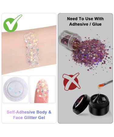 Uraqt Body Glitter Gel | Chunky Sparkling Glitter for Face Hair & Lips | Festival Makeup - Buy Online on GoSupps.com