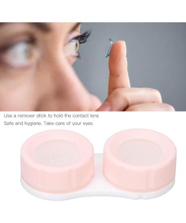 Pink Portable Contact Lens Case with Tweezers - Travel Essential for Women | Complete Plastic Lens Storage - Buy Online on GoSupps.com