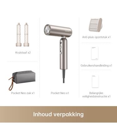 DREAME Pocket Neo highspeed hair dryer 3 foldable shapes 300 grams lightweight 110000 rpm motor 300 million negative ionscm constant temperature of 57 C drying in 40 seconds Gold Pocket Neo Gold - Buy Online on GoSupps.com