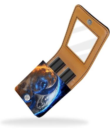 Travel Lipstick Organizer Case - Portable Makeup Bag with Mirror | 3D Yin Yang Design | Shop Internationally - Buy Online on GoSupps.com