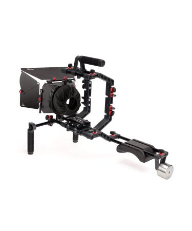 FILMCITY DSLR Camera Shoulder Support Rig Kit with Cage & Matte Box | DV HDV DSLR Video Camcorders Compatible | Free - Offset Z Bracket (FC-02)