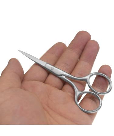 Professional Grooming Scissors - 3.9 Inch Stainless Steel for Facial Hair Ear Nose & Eyebrow Trimming - Personal Care Tools - Buy Online on GoSupps.com