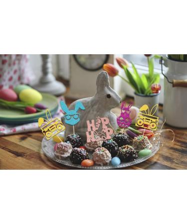 Hip Hop Easter Cupcake Toppers Bunny Themed Easter Cake Decorations Happy Easter Easter Kids Birthday Party Decor Supplies Gold Rose Gold - Buy Online on GoSupps.com