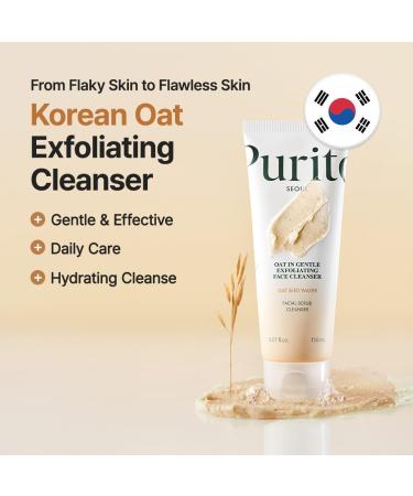 PURITO Korean Oat Exfoliant Visage Doux & fficace Nettoyant Doux Hydratant 150ml - Buy Online on GoSupps.com