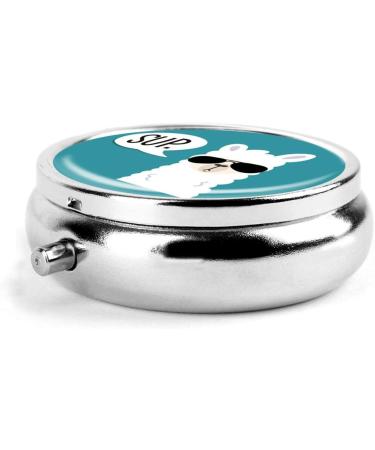 Travel Pill Case - Cute Sup Llama Pocket Pill Box with 3 Compartments - Small & Portable Pill Organizer for Purse - Buy Online on GoSupps.com