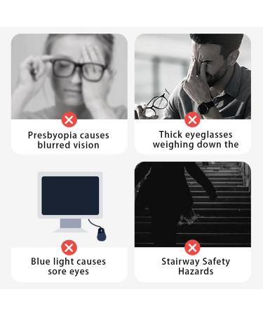 Buy LILLIE TR90 Progressive Multifocal Reading Glasses 4.0x - Blue Light Blocking for Men & Women - International Shipping Available - Buy Online on GoSupps.com