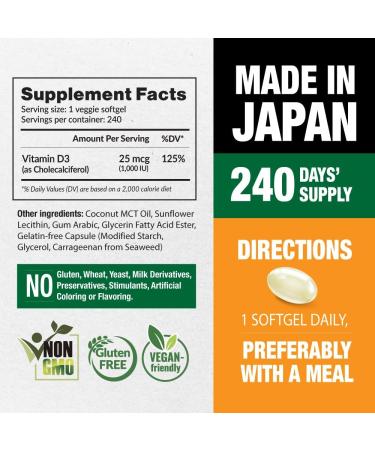 LABO Nutrition Liposomal Vitamin D3, High Potency Vegan-Sourced for Optimal Absorption, Sustained Release, 470% Bioavailable, Boost Immunity, Bone & Brain Health, 240 Days Supply, Non-GMO, Gluten Free - Buy Online on GoSupps.com