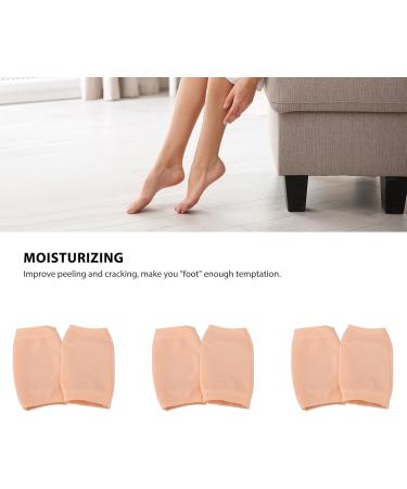 Gel Heel Protector Relieve Heel Pain and Heal Dry Cracked Heels Silicone Heel Cups 3 Pairs Repair Socks Heels Breathable Open Toe Moisturizing Gel Heel Socks for Dry Hard Heels Flesh Pink - Buy Online on GoSupps.com