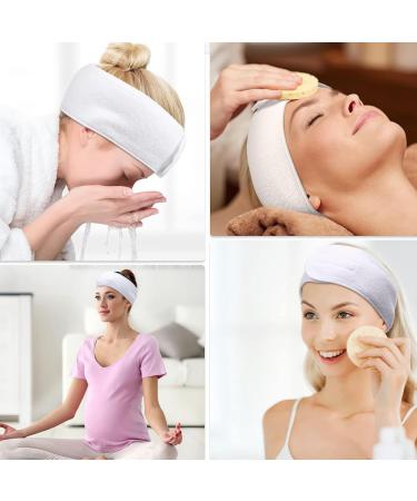 Bangshou 6-Pack Velcro Hair Bands for Spa & Makeup | White Frotte Hair Protection Bands for Showers & Cosmetics - Buy Online on GoSupps.com