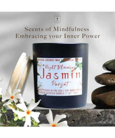 Night Blooming Jasmine Parijat Candle | Premium Handmade Coconut Wax Scented Candle for Aromatherapy & Housewarming Gifts | 198g - Buy Online on GoSupps.com