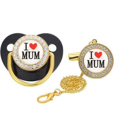 Juanmao Newborn Cherry Shape Pacifier & Pacifier Chain - BPA Free Jaw-Friendly for 18-36 Months - I Love Mum Design - Perfect for Boys & Girls - Buy Online on GoSupps.com
