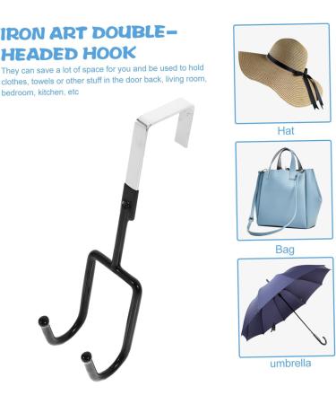 OKUMEYR 4pcs Hat Hangers Wall Mount Coat Rack Clapboard Hook Hanging Hook Organizer Wrought Iron 19X9X5CM Black - Buy Online on GoSupps.com