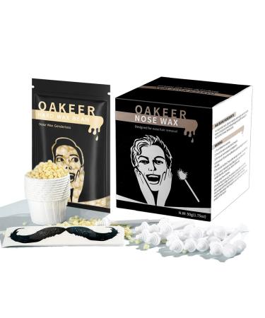 Nose Wax Hair Remover Oakeer Nose Wax Kit for Men and Women at Home Nose Hair Removal (Nose Wax Kit-1) 1 Count (Pack of 1)