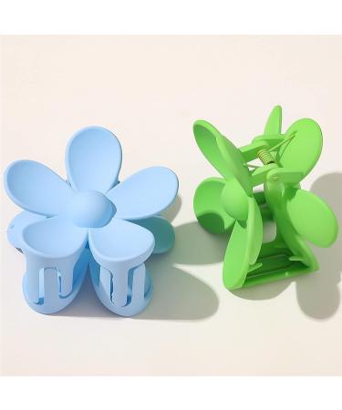 6 Large Flower Hair Clips for Women - Slipproof Matt Claws in 6 Colors - Perfect Plastic Hair Clamps for All Hairstyles - Buy Online on GoSupps.com