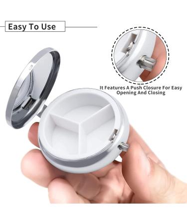 Portable 3-Compartment Pill Organizer | Decorative Metal Medicine Case - Set of 4 | Ideal Gift for Vitamins & Medications - Buy Online on GoSupps.com