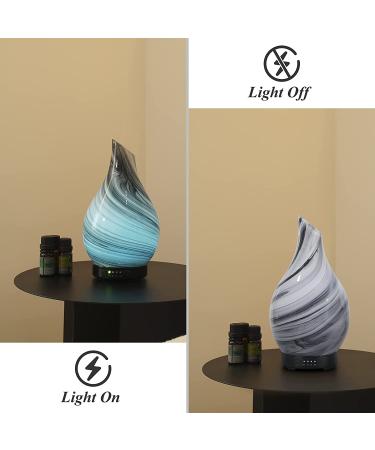 120ml Ultrasonic Aromatherapy Diffuser with Handmade Glass - BPA Free, Waterless Auto-Off, 4 Timer Setting, 7 Colors LED - Home, Yoga, Office - Grey - Buy Online on GoSupps.com