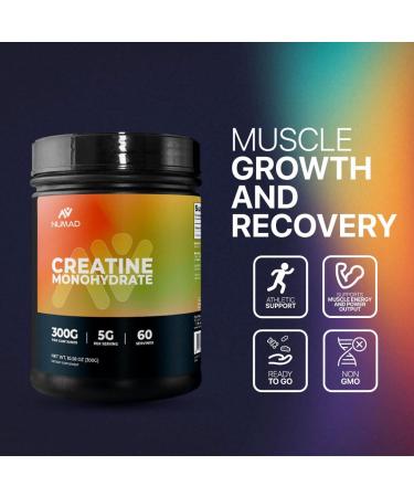 NUMAD Pure Creatine Monohydrate - Unflavored 10.58 oz | 5000mg per Serving | Vegan | Fast Shipping Worldwide - Buy Online on GoSupps.com