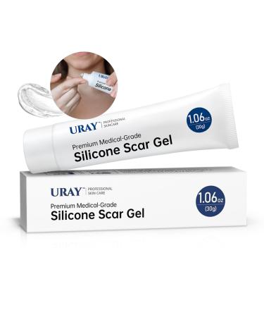 Silicone Scar Gel Scar Cream for Face & Body Advanced Scar Cream Gel for Old & New Scars Stretch Marks Surgery Burns C-Section 30g (1.06 Oz) 01