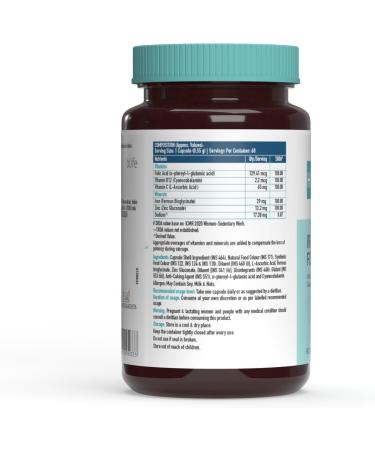 Generic Iron + Folic Acid Supplement with Zinc Vitamin C & Vitamin B12 Supports Blood Building Immunity and Energy 60 Iron Folic Acid Capsules - Buy Online on GoSupps.com