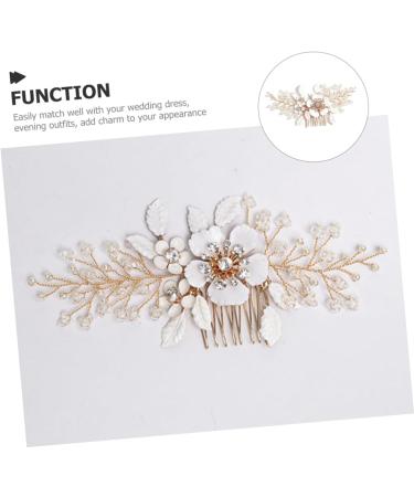 Housoutil Decor Tiara Hair Comb Bridal Hair Accessories Wedding Hair Accessories for Brides Bridal Hair Side Comb Bride Hair Accessories Flower Hair Side Comb Headgear White Metal - Buy Online on GoSupps.com